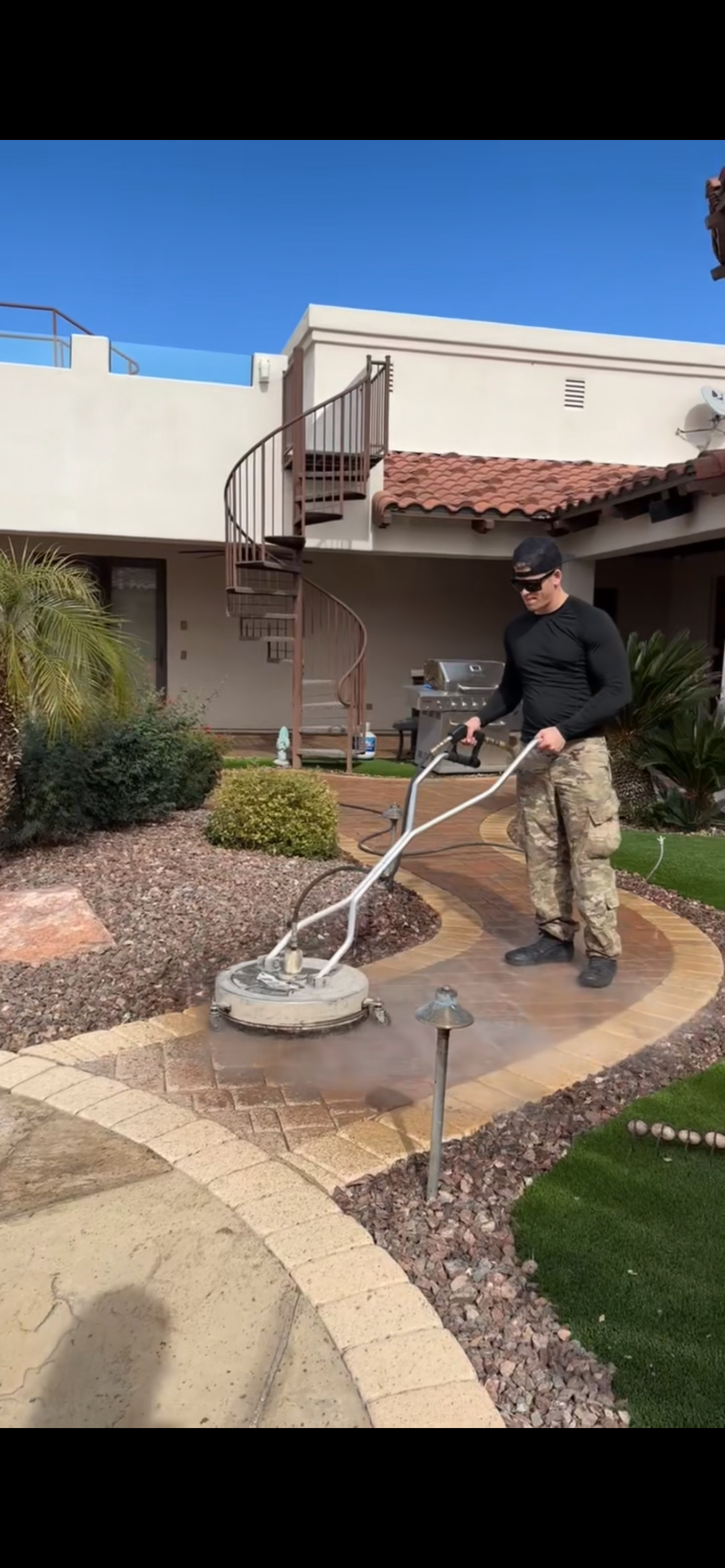Driveway pressure wash